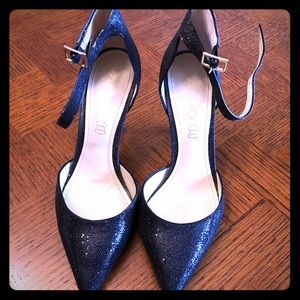 Aldo black stappy heals